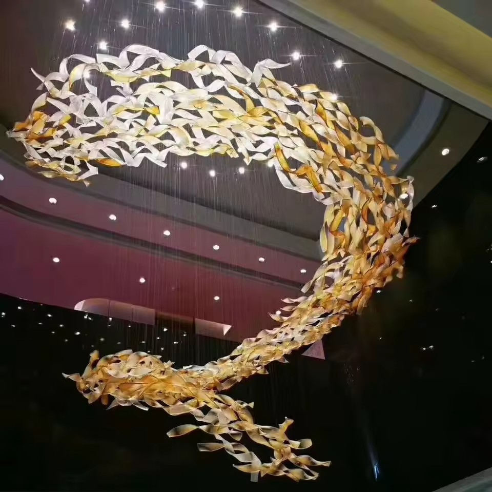 Non-standard Customized Glass Small Fish Hotel Lobby Lighting Sales Department Sand Table Chandelier