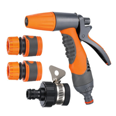 Set of Plastic Rear Trigger Control Garden Spray Nozzle with Hose Connectors and