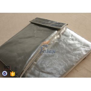 Silver + Grey Inside Fiberglass Fabric Fireproof Document Bag Portable