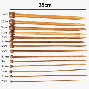12pcs Bamboo Circular Knitting Needles Bamboo Crochet Hooks Set