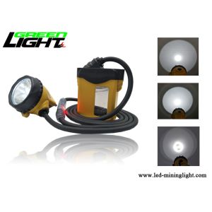 3W Coal Miners Headlamp , 25000lux 10.4Ah Miners Cap Lamp Cable Rear Warning