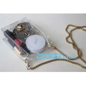 women's wallets small shoulder messenger bag with metal chain strip, Zipper