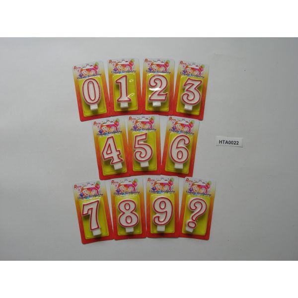Simple Small Number Candles With Red Edge For Kids Birthday / Wedding Anniversar