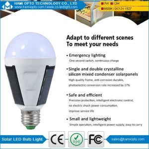 7W 5Hours work time Portable E27/E26 Led Bulb Lamp Rechargeable Solar Panel