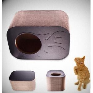 Extrem Large Cardboard Cat Scratcher Cube Double - Sided Thick Surfaces For Play