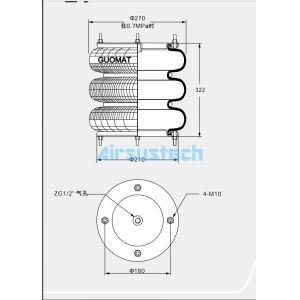 Pneumatic Air Actuator M/31103 by Norgren Flange Connection Air Spring Assembly
