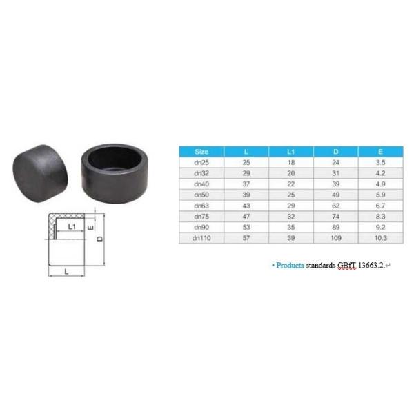 PE100 Socket End Cap 45 DN25-DN110 PN16 Underground Poly Pipe