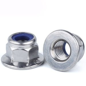 M6 M8 Nylon Insert Hex Flange Nuts Hexagon Flange Nylon Nut With Blue White Zinc