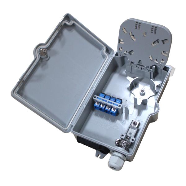 SC SX 4 Port Fiber Optic Termination Box IP54 Splicing Plastic Grey ISO9001