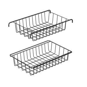 KD Structure Iron Metal Wire Laundry Basket With Wheels Utility 2 Division Big