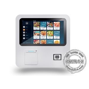 15.6" Wall Mountable Printer QR Code Reader Self Service Kiosk With PC All In