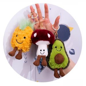23 . 5 * 7 . 5CM Plush Keychain Toys Fruit Shape Skin Friendly Cotton Material
