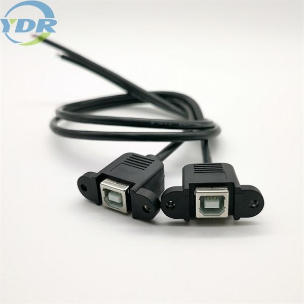 1m 22AWG Panel Mount Cables , Twin Female Usb Panel Cable for Automobile