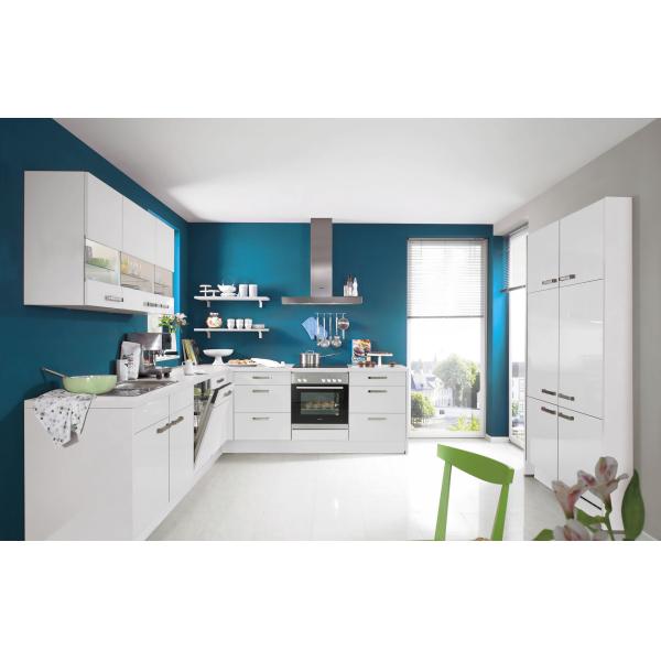 Modern Modular Kitchen Cabinet White L Shape Kitchen Design With Quartz Stone Top