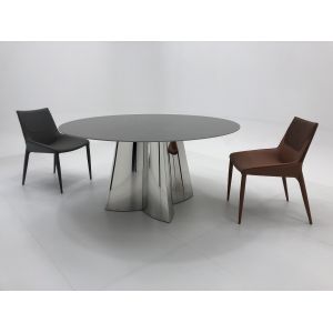 Light Luxury Natural Marble Dining Table Custom Made 6 Seater Stainless Steel