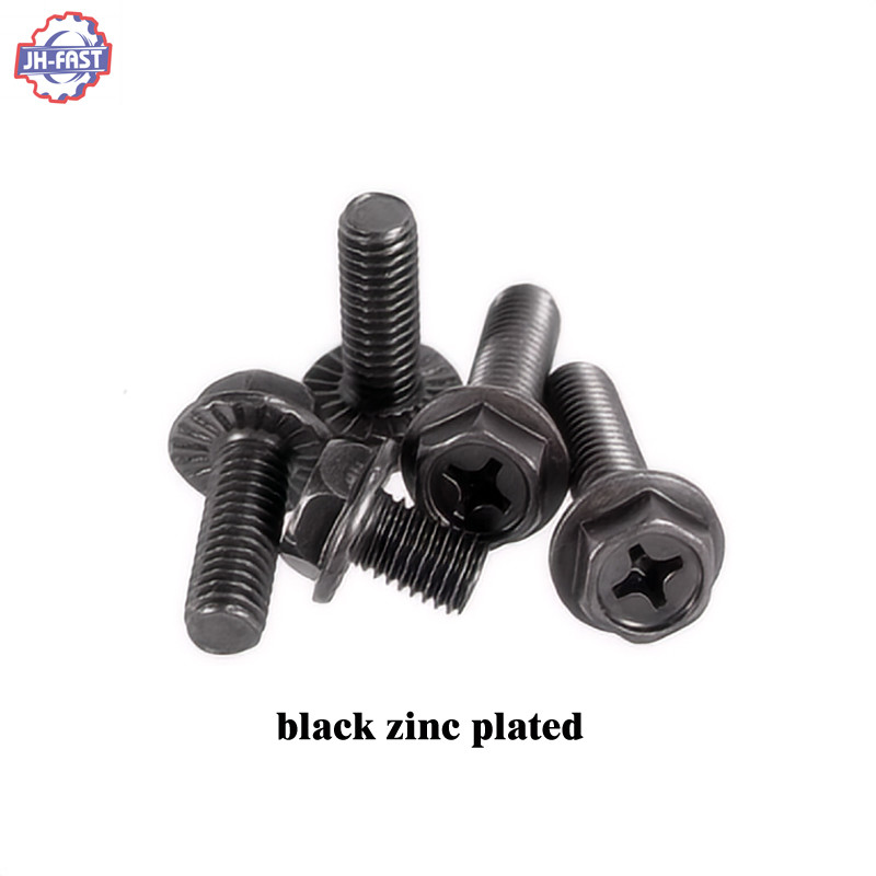 M3 M4 M5 M6 M8 M10 M12 Phillips Hex Head Serrated Flange Bolts with Passivation