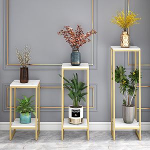 Ulti Layer 800mm Height 40mm Width Flower Display Rack Golden Iron uUed Grocery