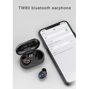 LED Display Transmission 10m TW80 Waterproof Wireless Bluetooth Earbuds