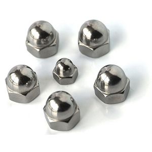 Galvanized Hexagon Lock Nut , Stainless Steel / Carbon Steel Domed Cap Nut