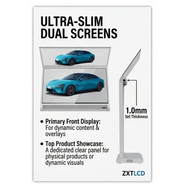 30 inch High Brightness Transparent OLED Display Stand Full Color Capacitive Touch Ag Glass Floor Stand for Welcome Display