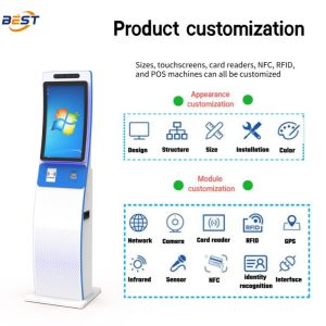 High Resolution Self Service Payment Kiosk with Intel Core I3 CPU for Restaurant