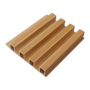Modern Fluted 3D Slat Interior Wood Grain PVC WPC Wall Panel for Waterproof