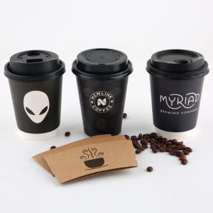 Customized Biodegradable Disposable Coffee Paper Cup Single Double Ripple Wall