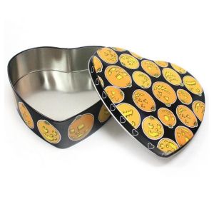 Set Of 5 Halloween Pumpkin Heart Tins