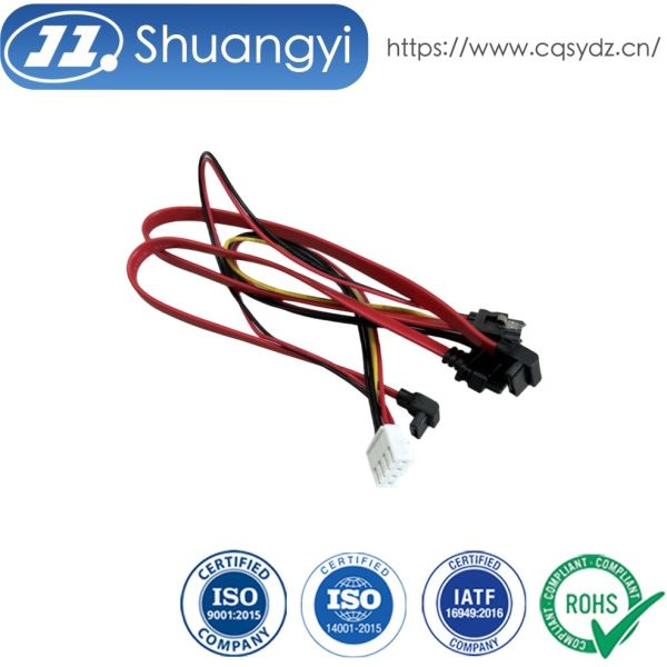 Right Angle SATA Data & Power Cable Connector Harness – PCB Header to Dual