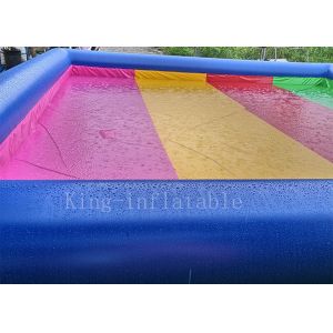 8 * 8 m PVC tarpaulin Blue Rainbow Color Inflatable Water Pool For Kids Playing