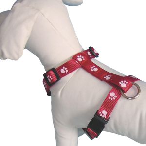 Pink Polyester Paw Print Pet Smart Harness