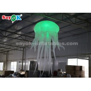 China Green Inflatable Lighting Decoration / Amusement Park Blow Up Jellyfish Glowing on sale