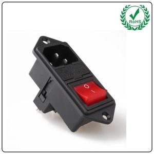 C13 C14 Ac Male Socket Panel Mount 110v Ac Power Connector LZ-14-F14 10A 250V