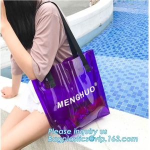 custom Design logo printed pvc clear plastic bags, professional printing
