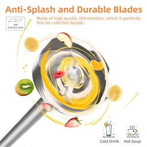 Anti Splash Stainless Steel Stick Blender Low Nosie Multipurpose Manual Blender