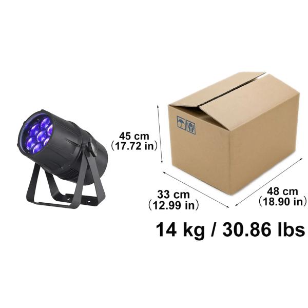 IP65 7x40w Rgbw 4in1 Par LED Zoom Rgbw AC100-240V 50Hz-60Hz