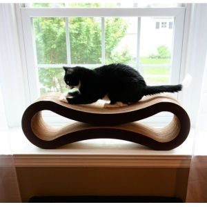"8" Shape Cat Lounge Scratcher Premium Pressed Cardboard Practice Strong Claws