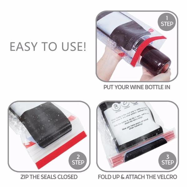 Bottle Protective Zip sealed liquor bubble bags bottle protector Travelling liquor bubble sleeves air wine bubble bags