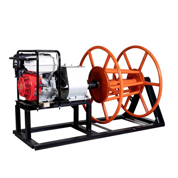 Quality 3T 5T 8T Petrol Cable Pulling Winch Faster Speed Cable Reel Winder for sale