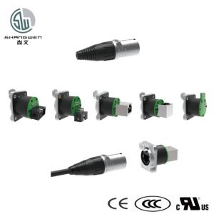 Panel Mount Waterproof Rj45 Network Connector Right Angle Shield Female RJ45