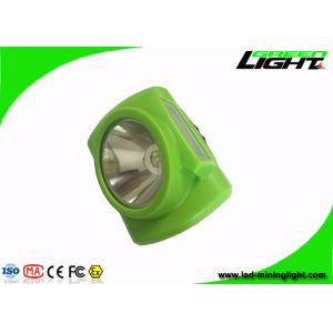 13000lux Brightness Miners Cap Lamp Green Cordless 3.7V With PC Shell