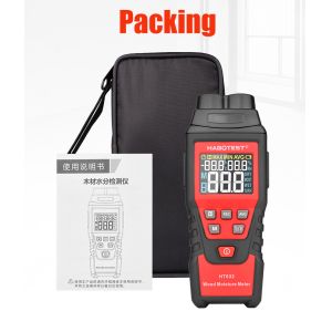Black And Red Digital Wood Moisture Meter , Pin Moisture Meter For Wood