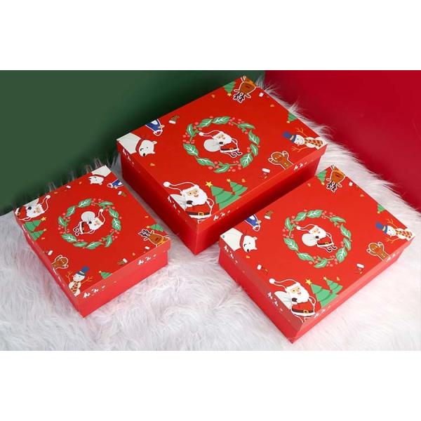 Santa Claus Christmas Gift Box custom packaging box New Year Party Candy Chocolate Packaging Bag Red Kids DIY Favors Box