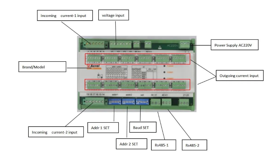 Acrel AMC16MA AC multi circuit energy meter