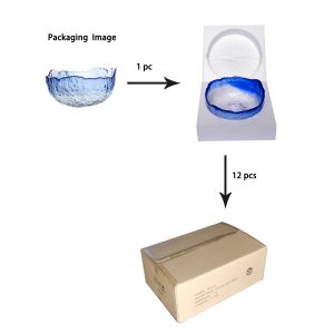 Hammered Pattern Irregular Shape Crystal Salad Serving Bowl