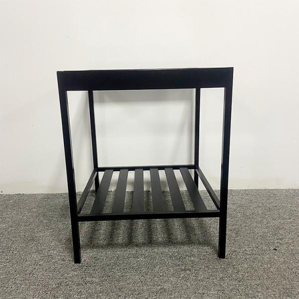 Iron Glass Bamboo Rattan Bedside Table Nightstand ODM