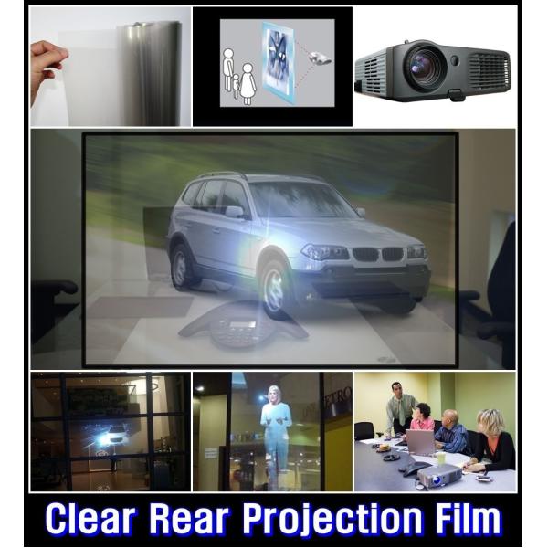 1.52x5 Meter transparent projection film , Holographic Rear Projection screen