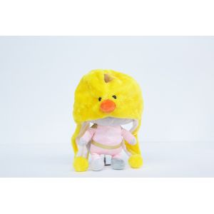 High Elasticity Plush Animal Hats , Yellow Chicken Design Plush Winter Hat