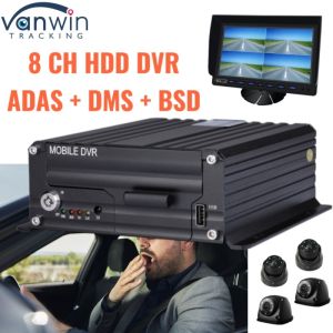 Advanced 8CH AI HDD DVR With ADAS DMS BSD 4G GPS For Vehicle Security Monitoring