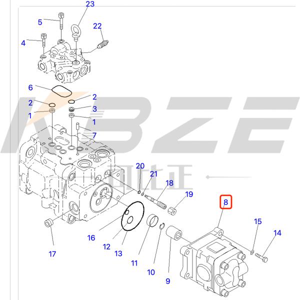 708-3S-04541 708-3S-04570 GEAR PUMP FOR KOMATSU PC40 PC50 PC56 PC58 SMALL EXCAVATOR